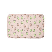 可愛いハートと星模様がピンク バスマット (正面)