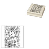 可愛いハートの花束の小お洒落虫 ラバースタンプ (押印)