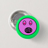 可愛いハートアイズ絵文字パステルピクセルアートボタン 缶バッジ (正面&裏面)