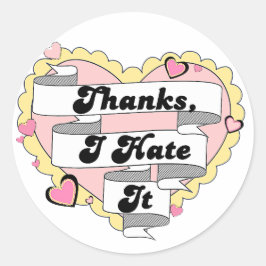 可愛いハートイエローレースと感謝していピンクの私はそれを嫌う ラウンドシール