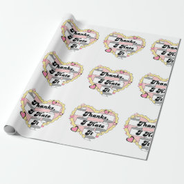 可愛いハートイエローレースと感謝していピンクの私はそれを嫌う ラッピングペーパー