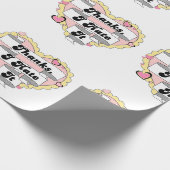 可愛いハートイエローレースと感謝していピンクの私はそれを嫌う ラッピングペーパー (角)