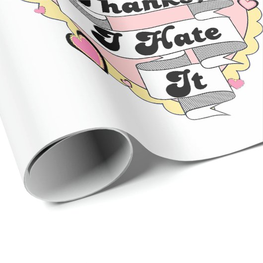 可愛いハートイエローレースと感謝していピンクの私はそれを嫌う ラッピングペーパー (ロールコーナー)