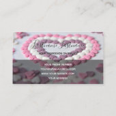 可愛いハートエレガント長方形の半透明 名刺 (裏面)