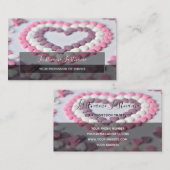 可愛いハートエレガント長方形の半透明 名刺 (正面/裏面)