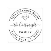 可愛いハートエレガント&スクリプトファミリー差出人住所 ラバースタンプ (インプリント)