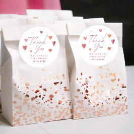 可愛いハートガーリー赤ちゃんシャワーありがとう ラウンドシール