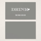 可愛いハートグ結婚レイのドリンクチケット (正面&裏面)