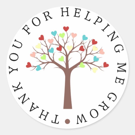 可愛いハートツリー私の成長救済に感謝 ラウンドシール (正面)