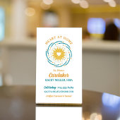 可愛いハートデザインロゴ介護者サービス 名刺