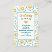 可愛いハートデザインロゴ介護者サービス 名刺 (裏面)