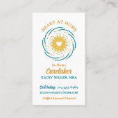 可愛いハートデザインロゴ介護者サービス 名刺 (正面)