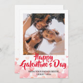 可愛いハートハッピーガレンティンズデイベスティー写真 シーズンカード (正面/裏面)