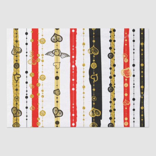 可愛いハートハンドドリングパターン 薄葉紙 (正面)