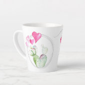 可愛いハートバレンタインデーのギフトコーヒー恋人 カフェラテマグ (左アングル)