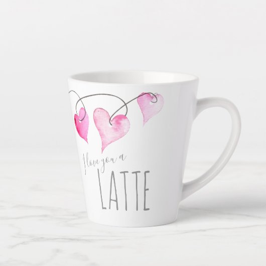 可愛いハートバレンタインデーのギフトコーヒー恋人 カフェラテマグ (右)