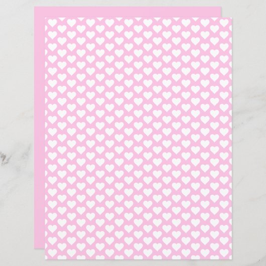 可愛いハートパターン赤面ピンクスクラップブック紙 (正面/裏面)