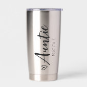 可愛いハートパーソナライズされた名 保温保冷タンブラー (左面)