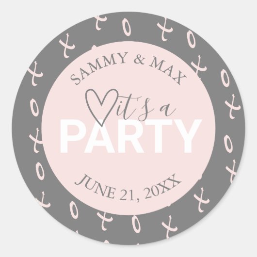 可愛いハートパーティーシール ラウンドシール (正面)