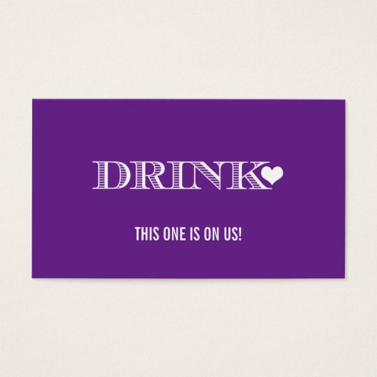 可愛いハートパープル結婚ズ・ドリンクチケット (正面)