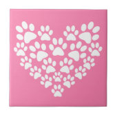可愛いハートピンクのポープリント タイル (正面)