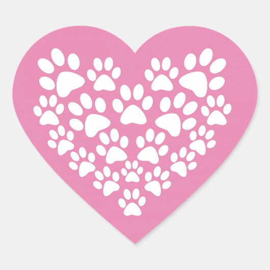 可愛いハートピンクのポープリント ハートシール (正面)