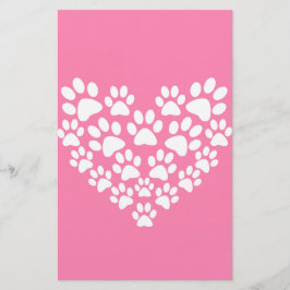 可愛いハートピンクのポープリント 便箋