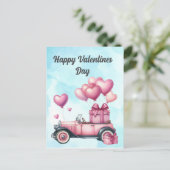 可愛いハートピンクバレンティンポストカード ポストカード (スタンド正面)