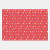 可愛いハートミニマリスト愛パターンバレンタインデー ラッピングペーパーシート (正面2)