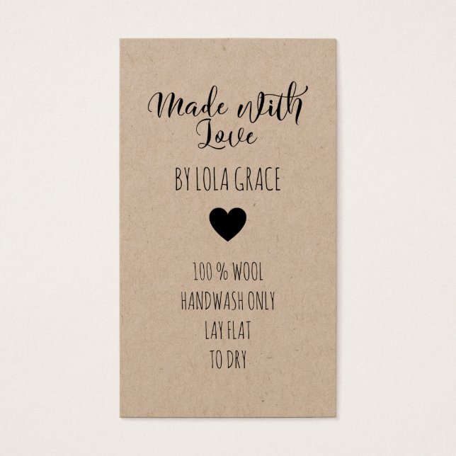 可愛いハートメイドラブクラフト紙 (正面)