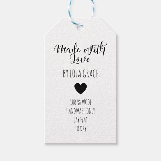 可愛いハートメイドラブクラフト紙 ギフトタグ (正面)