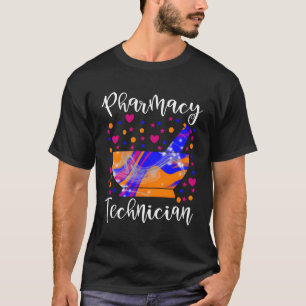 可愛いハートモルタルと杵の薬学技術者P Tシャツ