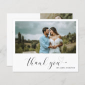 可愛いハート写真結婚予算のサンキューカード (正面/裏面)