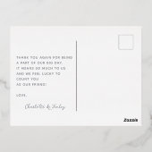 可愛いハート型クラウドブルースカイ結婚の感謝 箔シーズンポストカード (裏面)