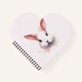 可愛いハート型パステルピンクバニーノートブック ノートブック (正面)