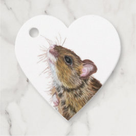 可愛いハート型マウスギフトラベル フェイバータグ