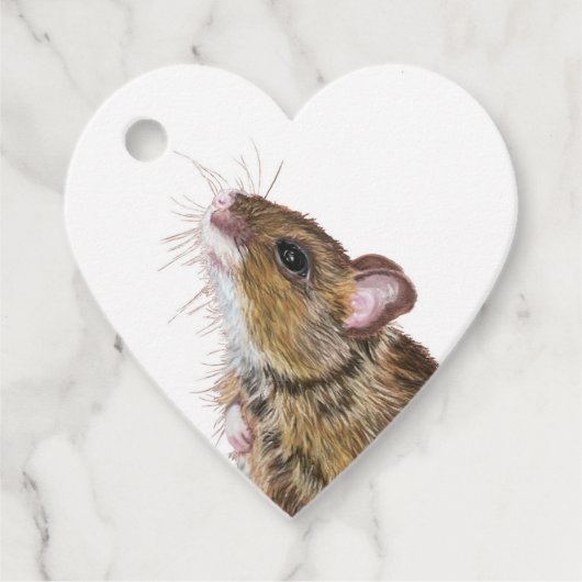 可愛いハート型マウスギフトラベル フェイバータグ (正面)