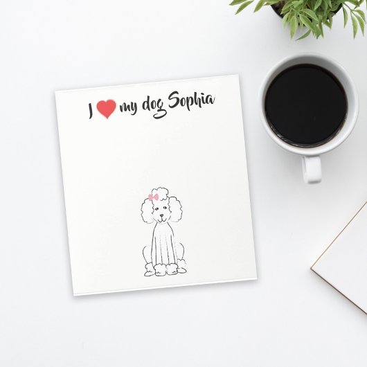 可愛いハート大好きカスタム犬お洒落 ノートパッド