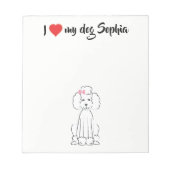 可愛いハート大好きカスタム犬お洒落 ノートパッド (正面)