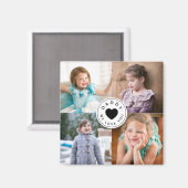 可愛いハート子供フォトコラージュ マグネット (正面/裏面)