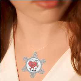 可愛いハート射手「愛あなたプリンセスのデザイン スノーフレークピューターオーナメント