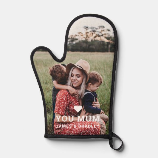 可愛いハート愛あなたママ写真母の日 鍋つかみ (正面)