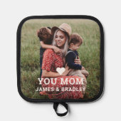 可愛いハート愛あなたママ写真母の日 鍋敷き (正面)
