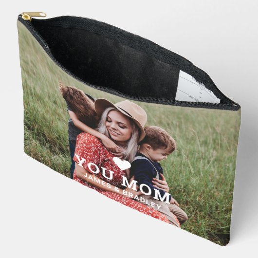 可愛いハート愛あなた母の日の写真 アクセサリーポーチ (見開き)