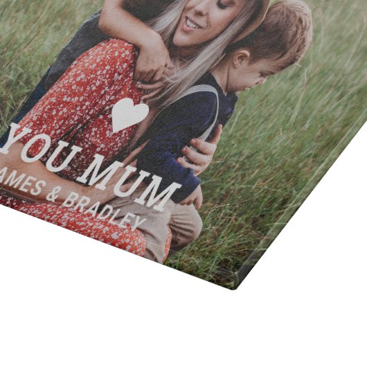 可愛いハート愛あなた母の日の写真 カッティングボード (角)