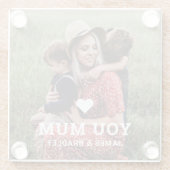 可愛いハート愛あなた母の日の写真 ガラスコースター (裏面)