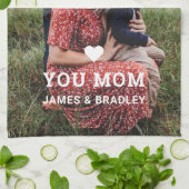 可愛いハート愛あなた母の日の写真 キッチンタオル (折り畳み)