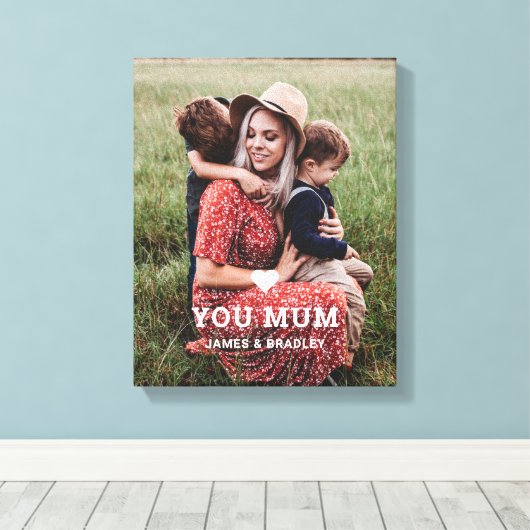 可愛いハート愛あなた母の日の写真 キャンバスプリント (インサイチュ (ウッドフロア))