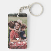 可愛いハート愛あなた母の日の写真 キーホルダー (裏面)