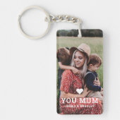 可愛いハート愛あなた母の日の写真 キーホルダー (正面)